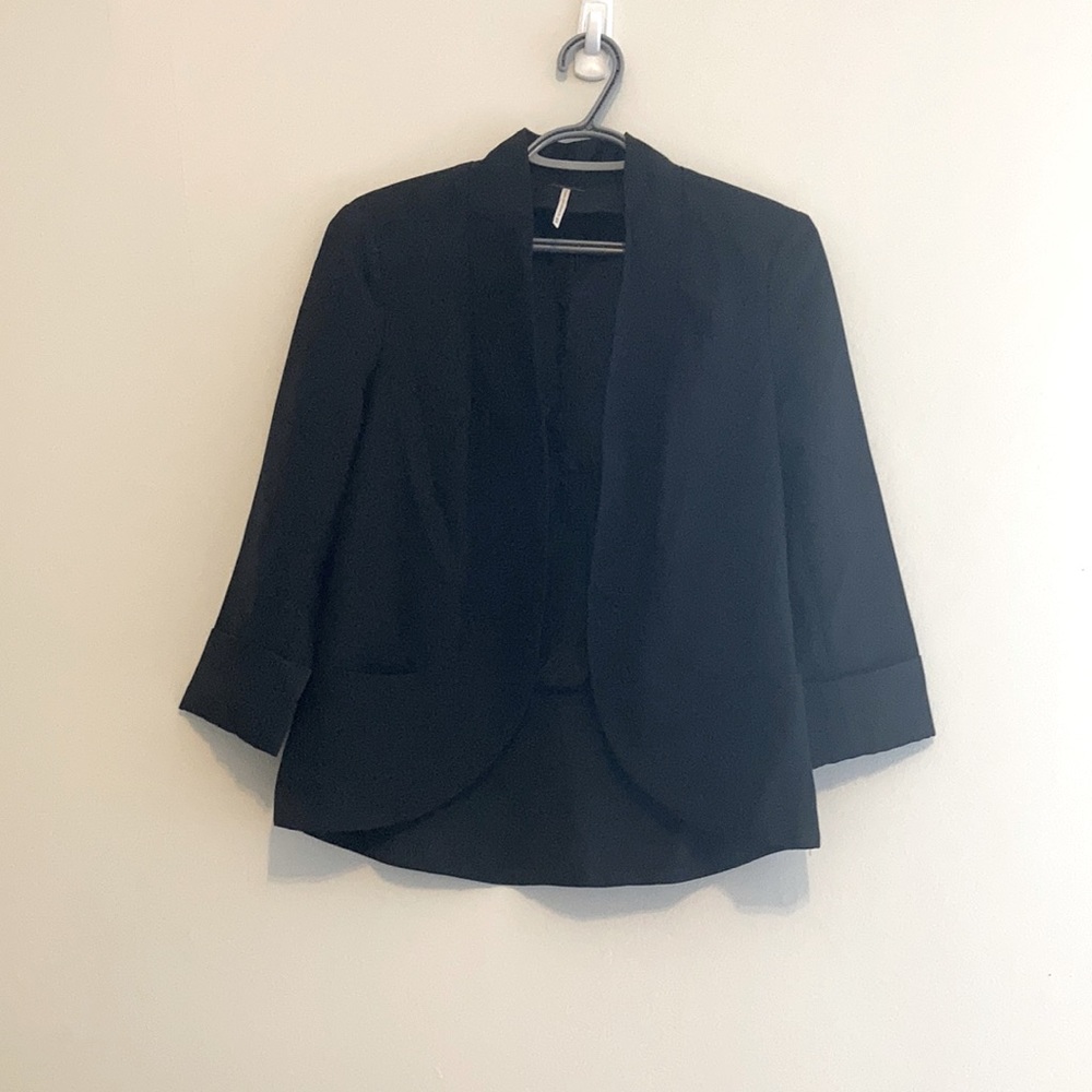Black Open-Front Blazer